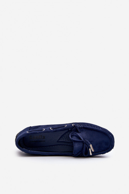 Mocassins élégants en daim bleu foncé Si Passione