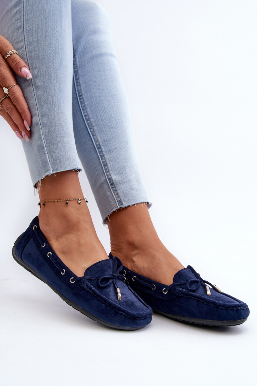 Elegante suède mocassins in donkerblauw Si Passione