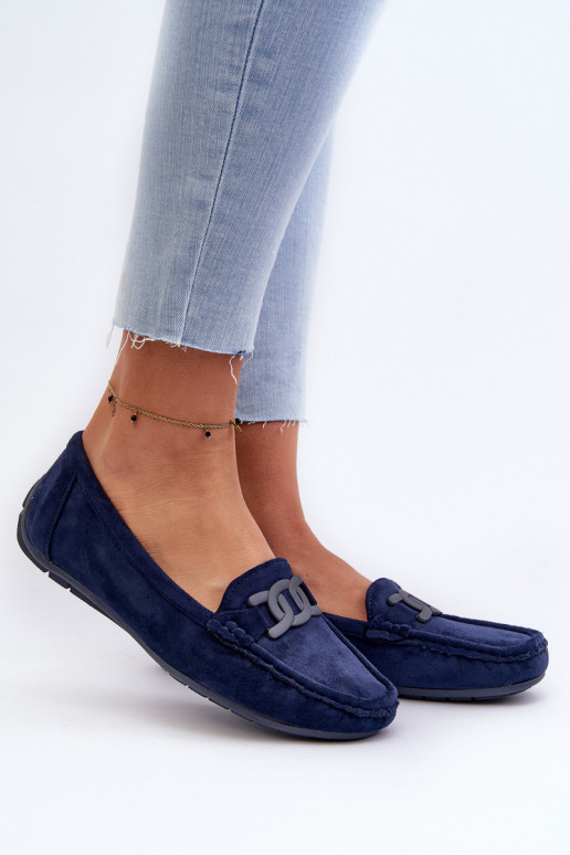 Mocassins en daim bleu foncé Rabell