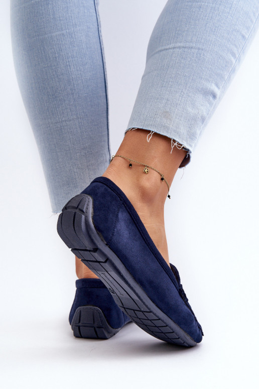 Mocassins en daim bleu foncé Rabell