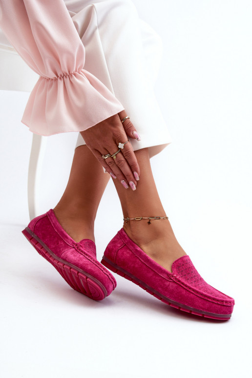 Suède mocassins roze kleur S.Barski LR755