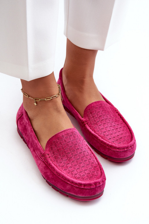 Suède mocassins roze kleur S.Barski LR755