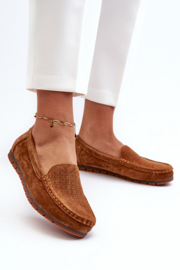 Bruine suède mocassins S.Barski LR755
