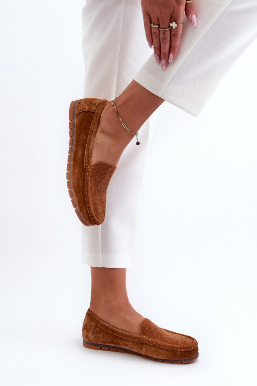 Bruine suède mocassins S.Barski LR755 Bruine suède mocassins S.Barski LR755