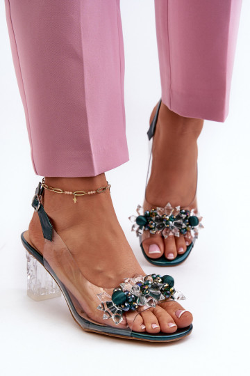 Sandalen Perregimi met hakken met mooie details in groene kleur D&A MR38-D1