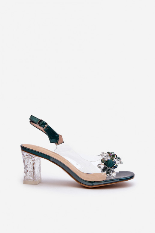Sandalen Perregimi met hakken met mooie details in groene kleur D&A MR38-D1