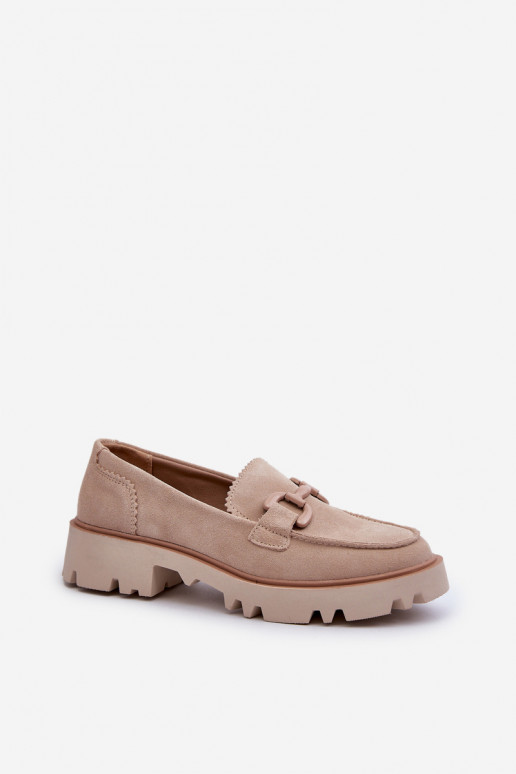 Mocassins en daim avec ornements D&A TW117 beige