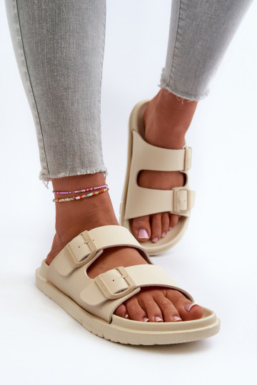 Lichte pantoffels met gespen Big Star NN274A752 beige