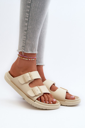 Lichte pantoffels met gespen Big Star NN274A752 beige 2