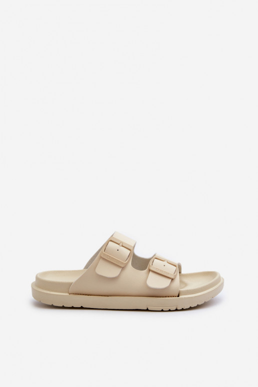 Lichte pantoffels met gespen Big Star NN274A752 beige