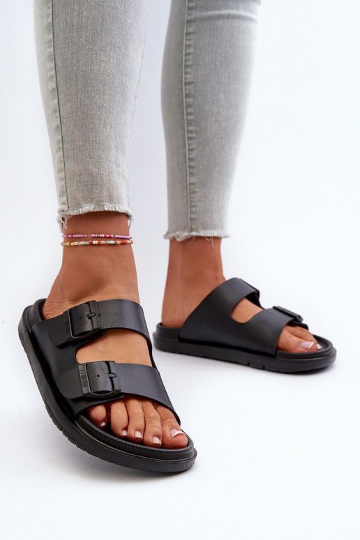 Lichte pantoffels met gespen Big Star NN274A750 zwarte kleur