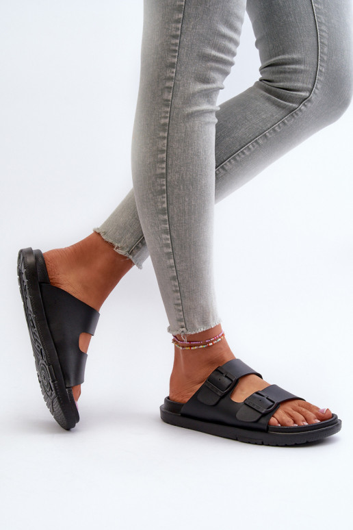 Lichte pantoffels met gespen Big Star NN274A750 zwarte kleur