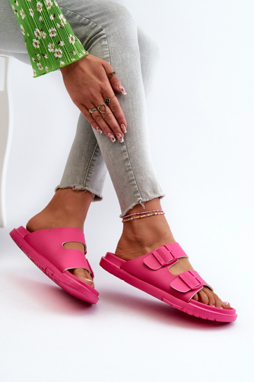 Lichte pantoffels met gespen Big Star NN274A754 roze kleur