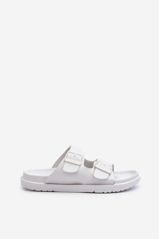 Lichte pantoffels met gespen Big Star NN274A751 witte kleur Lichte pantoffels met gespen Big Star NN274A751 witte kleur