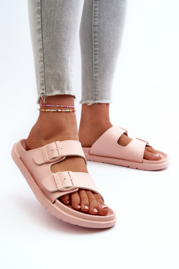 Lichte pantoffels met gespen Big Star NN274A753 roze kleur