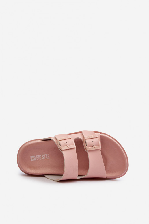 Lichte pantoffels met gespen Big Star NN274A753 roze kleur