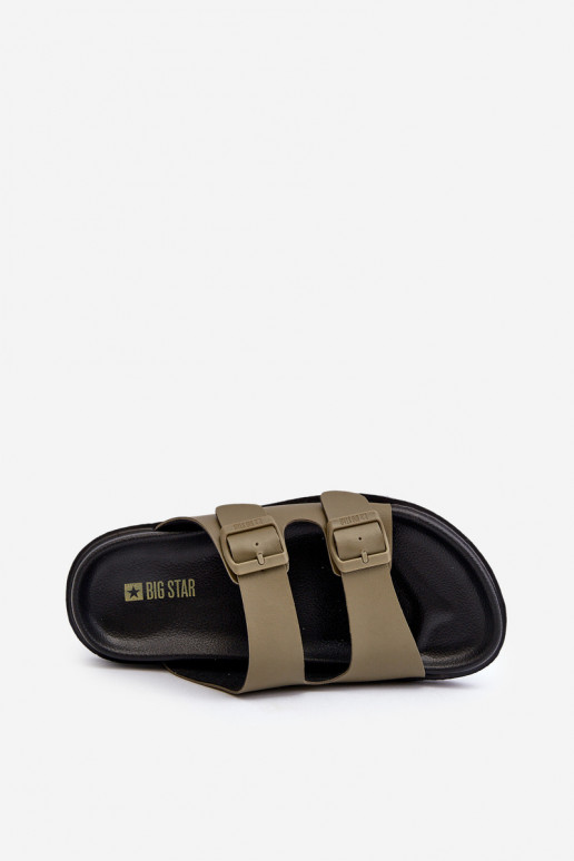 Chaussons homme légers à boucles Big Star NN174592 couleur kaki Chaussons homme légers à boucles Big Star NN174592 couleur kaki