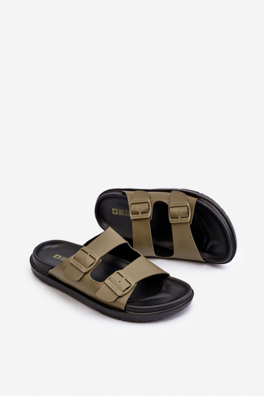 Chaussons homme légers à boucles Big Star NN174592 couleur kaki Chaussons homme légers à boucles Big Star NN174592 couleur kaki