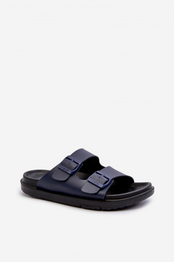 Lichte herenpantoffels met gespen Big Star NN174593 donkerblauw