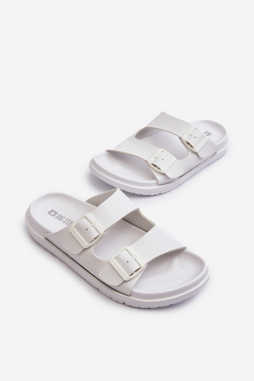 Chaussons légers pour hommes avec boucles Big Star NN174594 couleur blanc