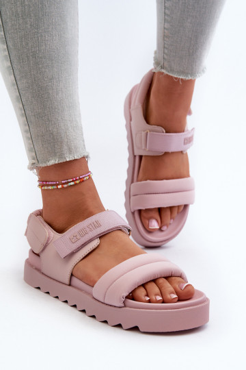 Damessandalen met platform Big Star NN274753 roze kleur 2