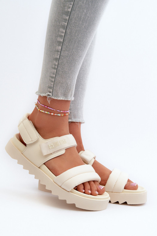 Sandales plateforme femme Big Star NN274751 beige