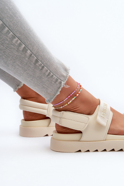 Damesplatformsandalen Big Star NN274751 beige Damesplatformsandalen Big Star NN274751 beige