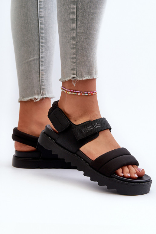 Damessandalen met platform Big Star NN274750 zwarte kleur Damessandalen met platform Big Star NN274750 zwarte kleur