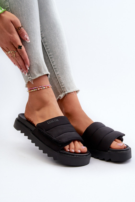 Slippers met platform Big Star NN274772 zwarte kleur Slippers met platform Big Star NN274772 zwarte kleur