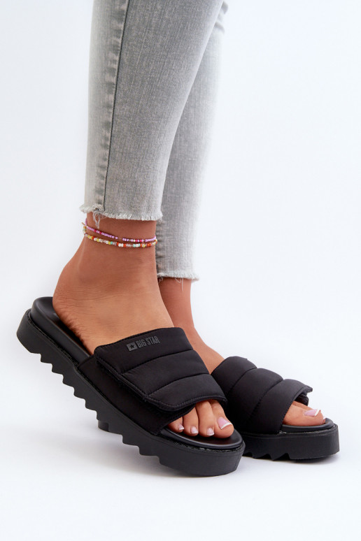 Slippers met platform Big Star NN274772 zwarte kleur Slippers met platform Big Star NN274772 zwarte kleur