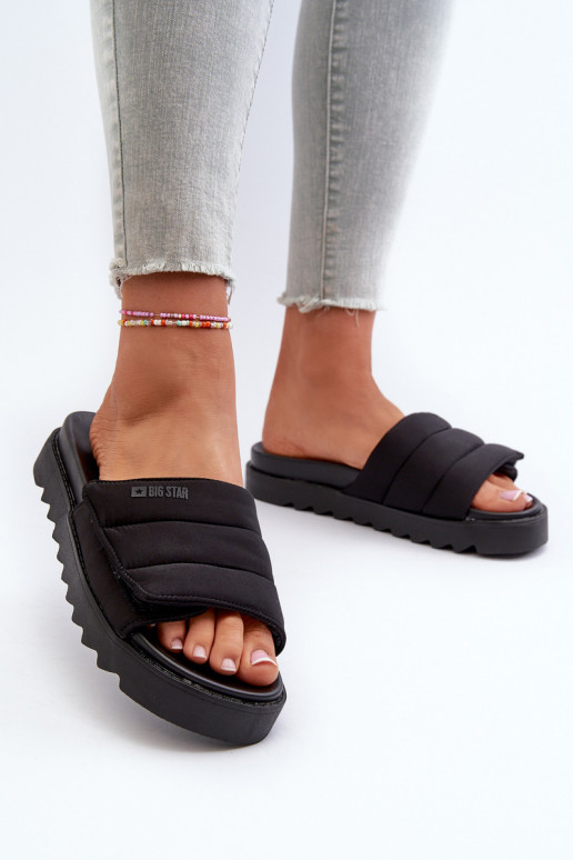 Slippers met platform Big Star NN274772 zwarte kleur Slippers met platform Big Star NN274772 zwarte kleur