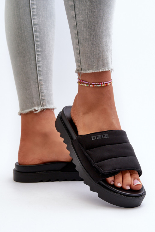 Slippers met platform Big Star NN274772 zwarte kleur Slippers met platform Big Star NN274772 zwarte kleur