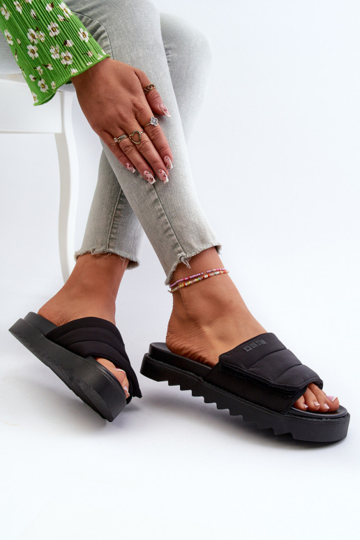 Slippers met platform Big Star NN274772 zwarte kleur Slippers met platform Big Star NN274772 zwarte kleur