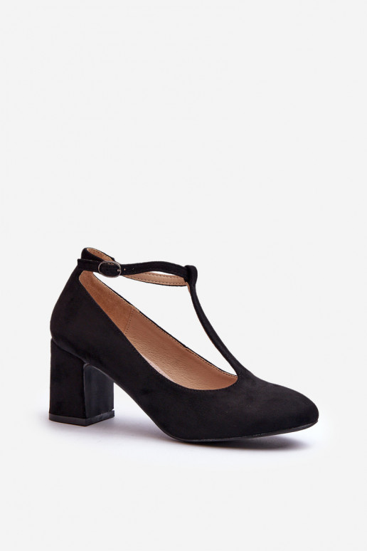 Zwarte Raniyah Eco Suède pumps met hak
