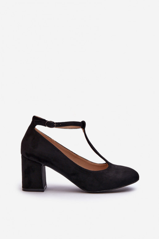 Zwarte Raniyah Eco Suède pumps met hak