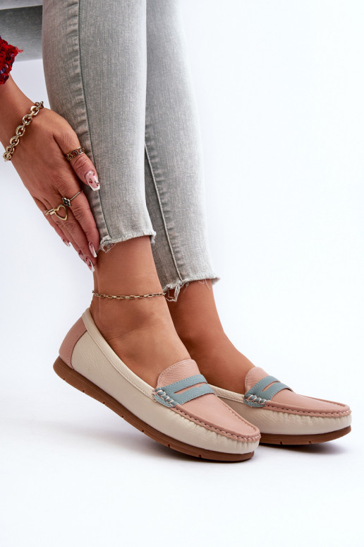 mocassins pour femmes en éco-cuir rose Wikitara
