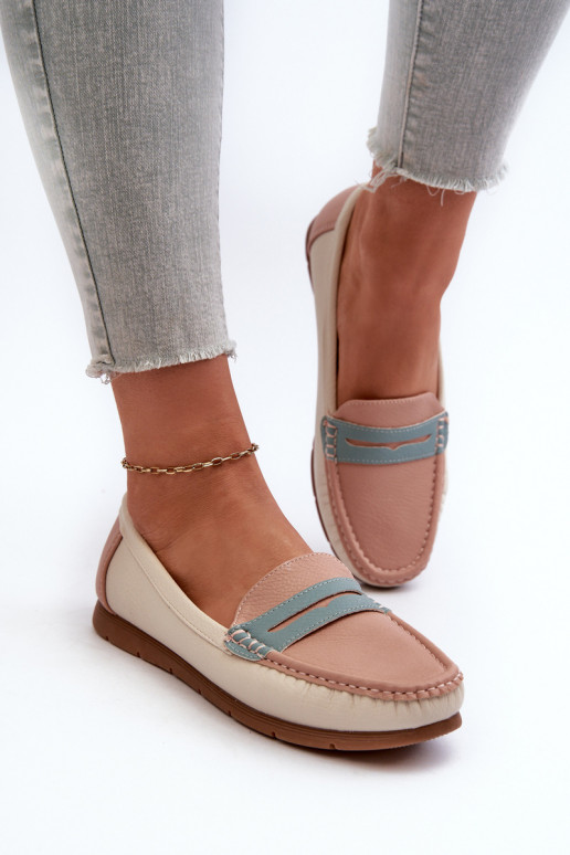 mocassins pour femmes en éco-cuir rose Wikitara