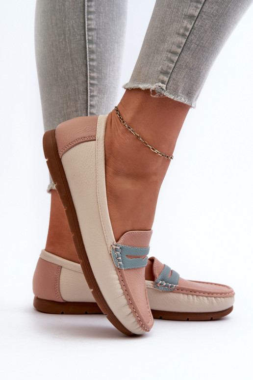 mocassins pour femmes en éco-cuir rose Wikitara