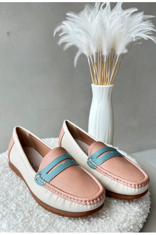 mocassins pour femmes en éco-cuir rose Wikitara