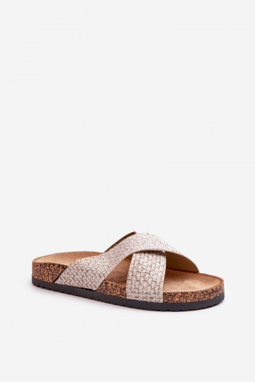 Damen-Flip-Flops mit beigem Plateau Tesolen 2