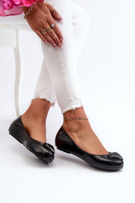 Ballerines avec coeurs NN285011 noir