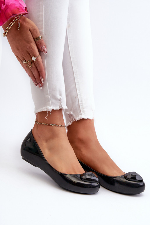 Ballerines avec coeurs NN285011 noir