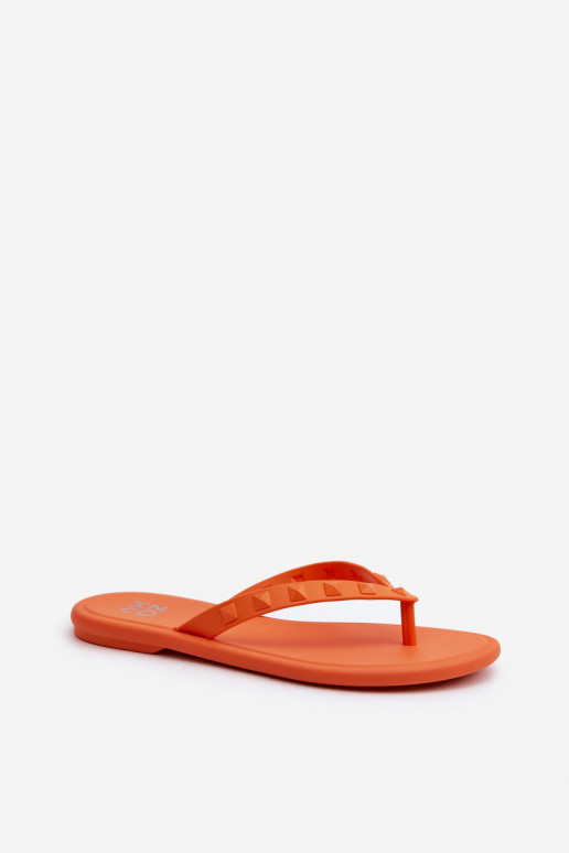 Plattfüßige Elastyczne-Hausschuhe JJ285254 orange Farbe