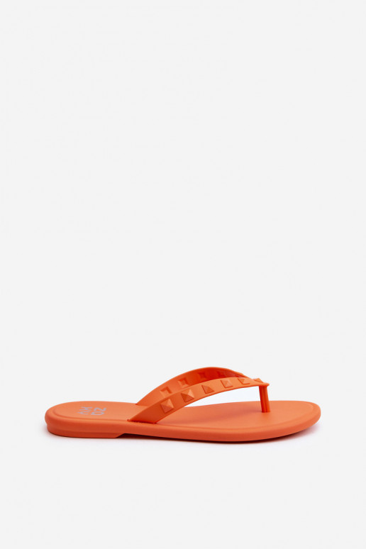 Plattfüßige Elastyczne-Hausschuhe JJ285254 orange Farbe
