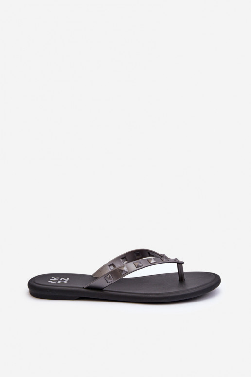 Chaussons Elastyczne à semelle plate JJ285297 gris-noir