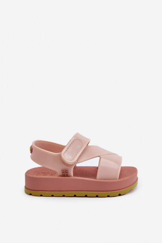 Sandales enfant à fermetures adhésives LL385002 Nuance rose clair