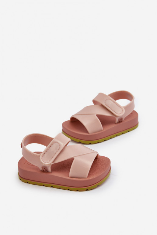 Kindersandalen met zelfklevende sluitingen LL385002 Lichtroze tint