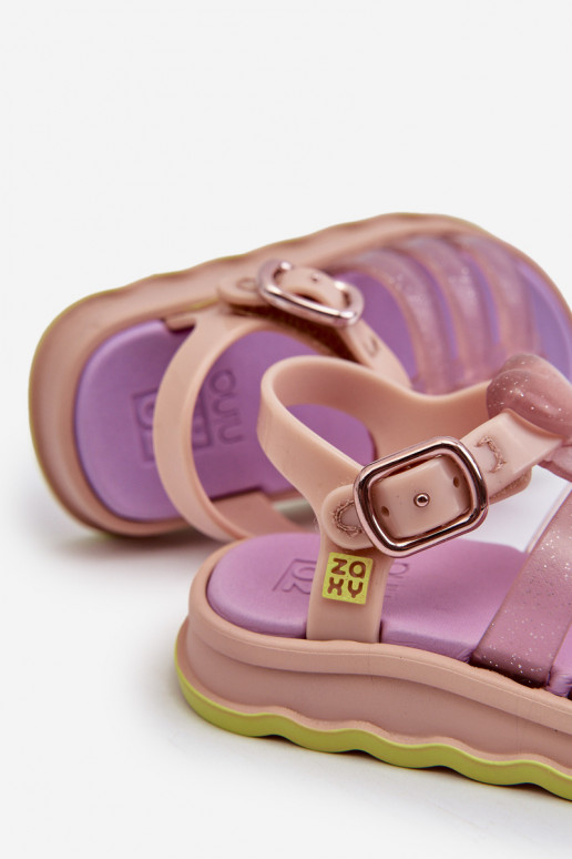 Kindersandalen mit Klebeverschlüssen NN385020 Lila Farbe