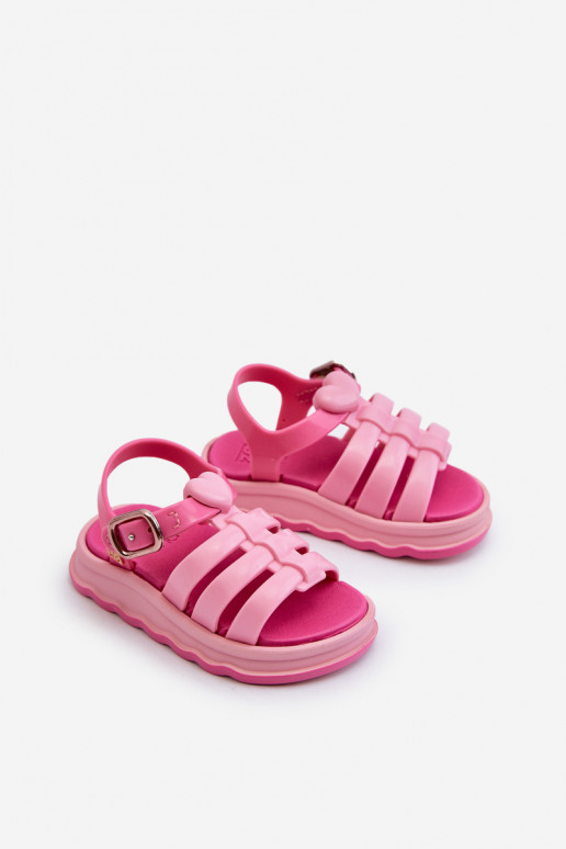 Kindersandalen mit Klebeverschlüssen NN385018 rosa Farbe