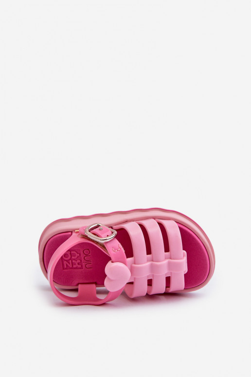 Sandales enfant à attaches adhésives NN385018 couleur rose